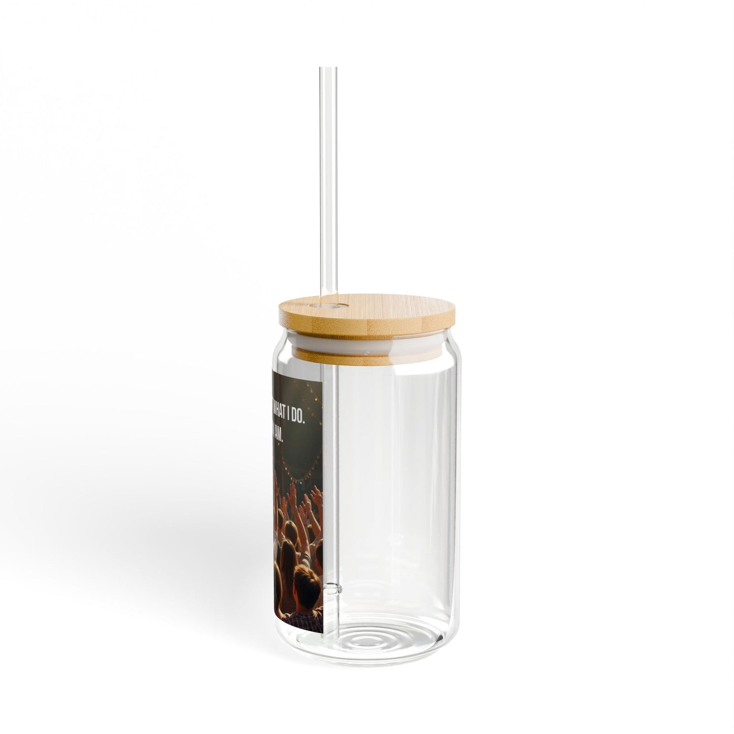 16oz Worship Glass Sipper - "Worship Isn't What I Do. It's Who I Am." Bamboo Lid Tumbler