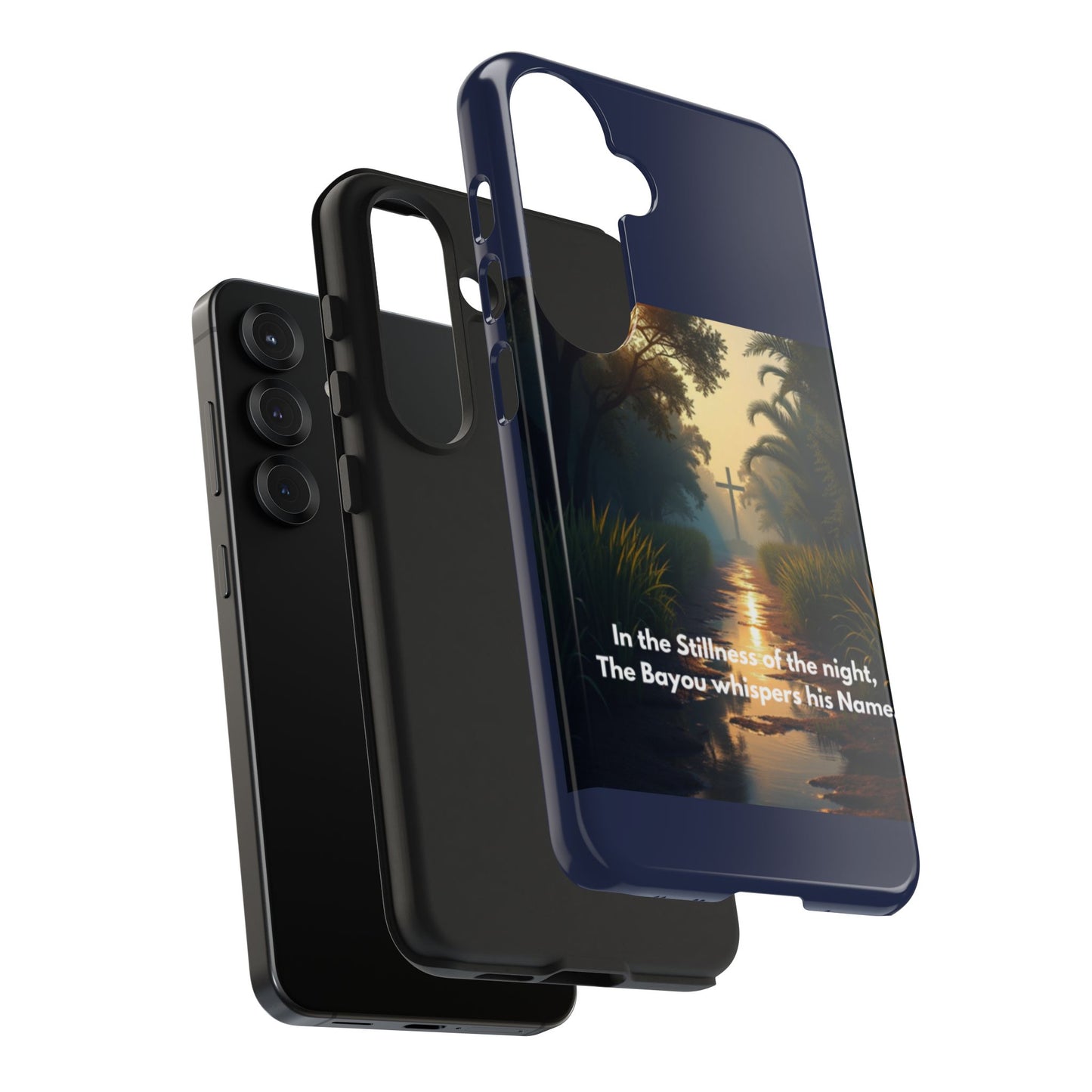 Bayou Cross Phone Case — "In the Stillness of the Night, The Bayou Whispers His Name"