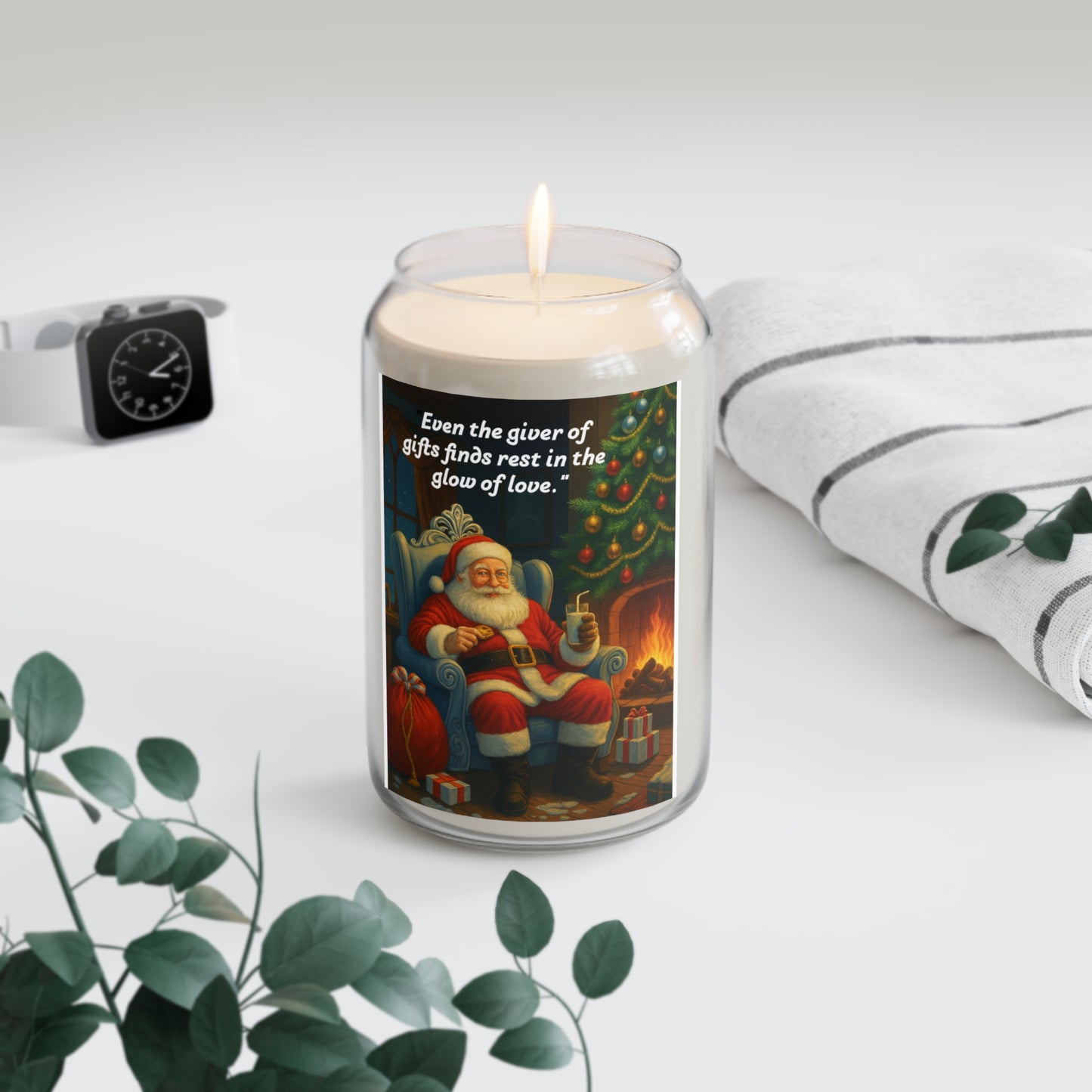 Cozy Christmas Scented Soy Candle | Holiday Gift | Festive Home Decor | Aromatherapy Candle | Santa Design158