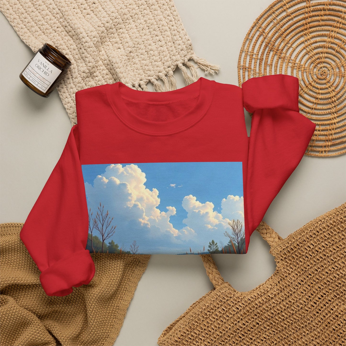 Sweatshirt — Marsh Scene with Lyrics "As I Float Down the Marsh, I Feel God's Grace"