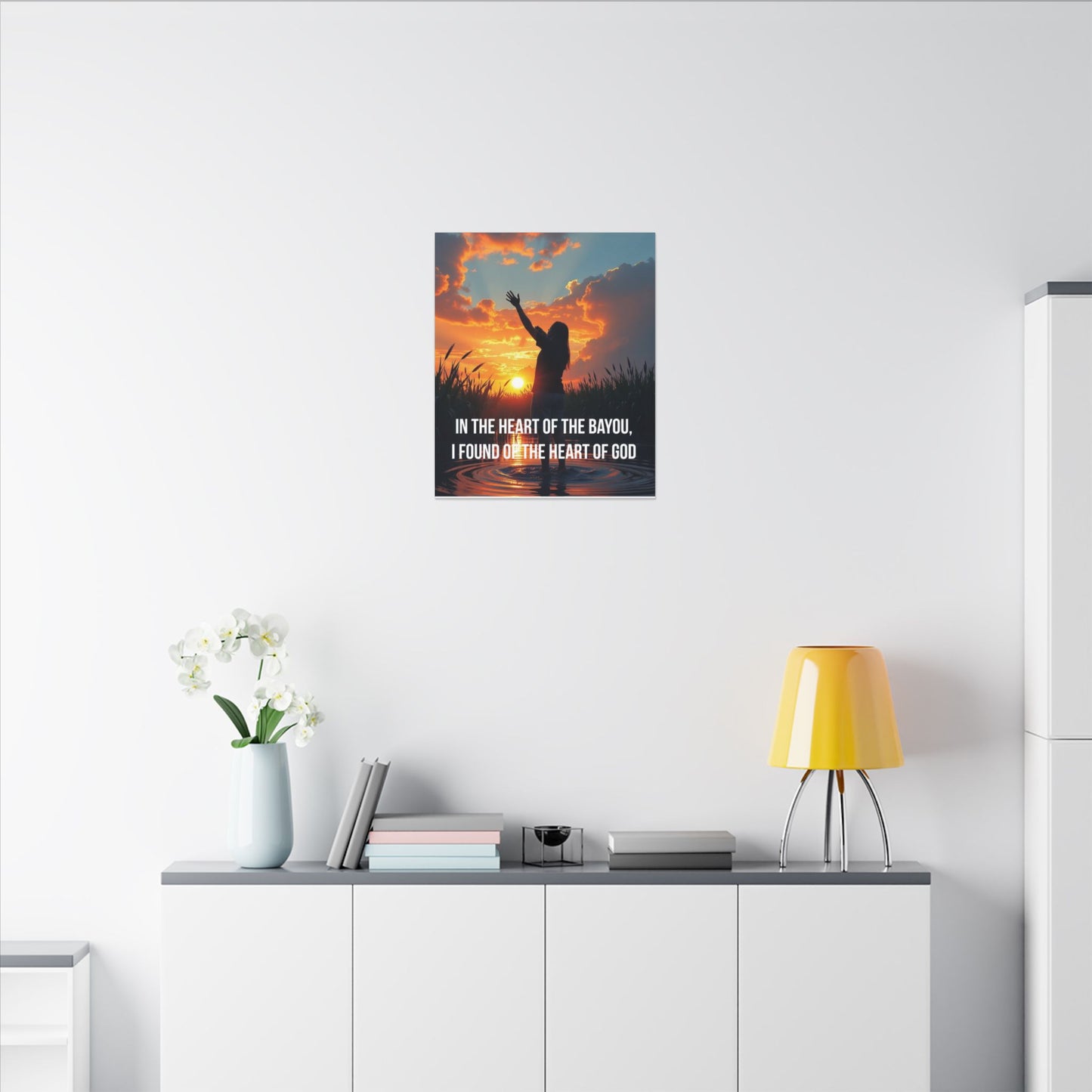 Faith-Inspired Bayou Sunset Canvas - "In the Heart of the Bayou, I Found the Heart of God"