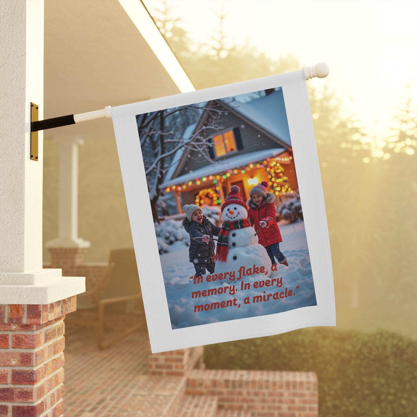Winter Garden Banner, Holiday Decor, Outdoor Decoration, Home & Garden Gift, Festive Yard Flag, Snowman Banner 212