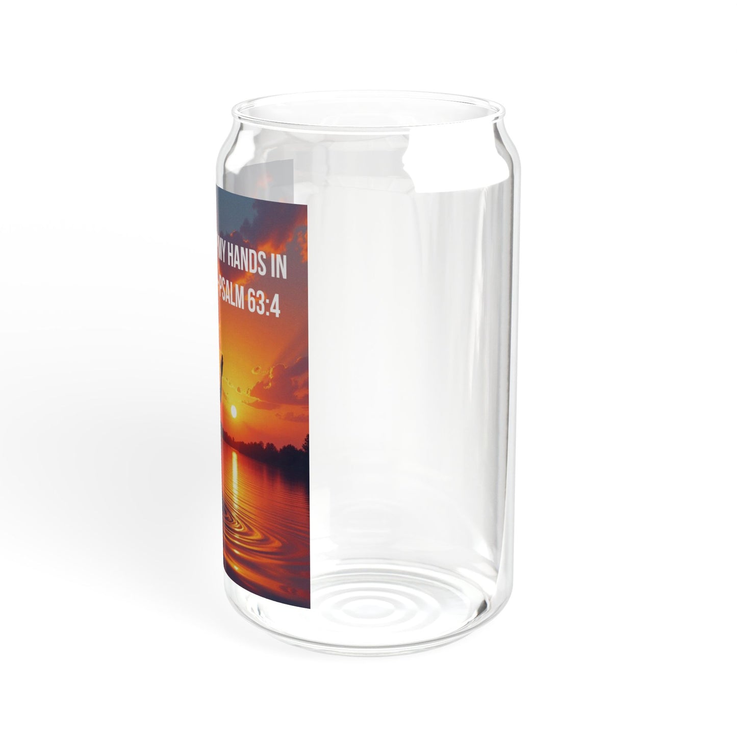 Psalm 63:4 Sunrise Faith Sipper Glass — 16oz Inspirational Tumbler with Straw