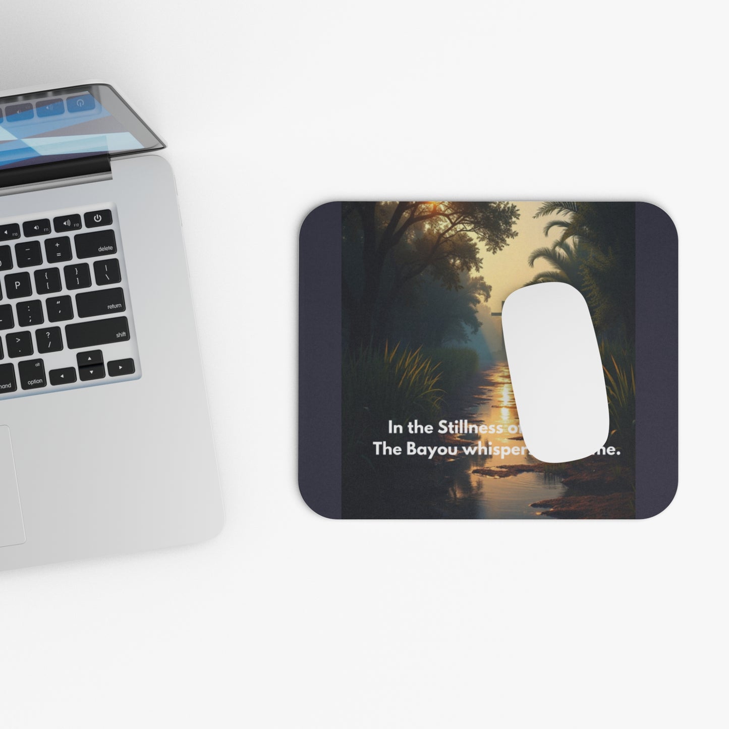Bayou Prayer Mouse Pad — "In the Stillness of the Night" Inspirational Desk Mat