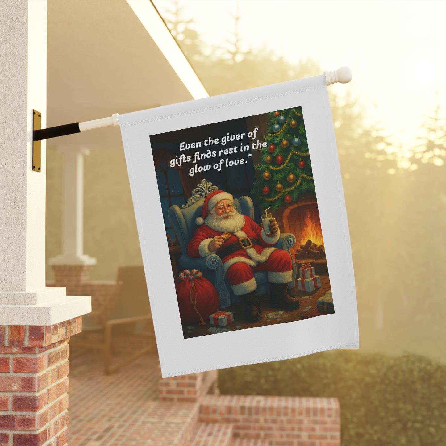 Festive Garden Banner, Holiday Decor, Outdoor Christmas Sign, Porch Decoration, Santa Claus Artwork 209