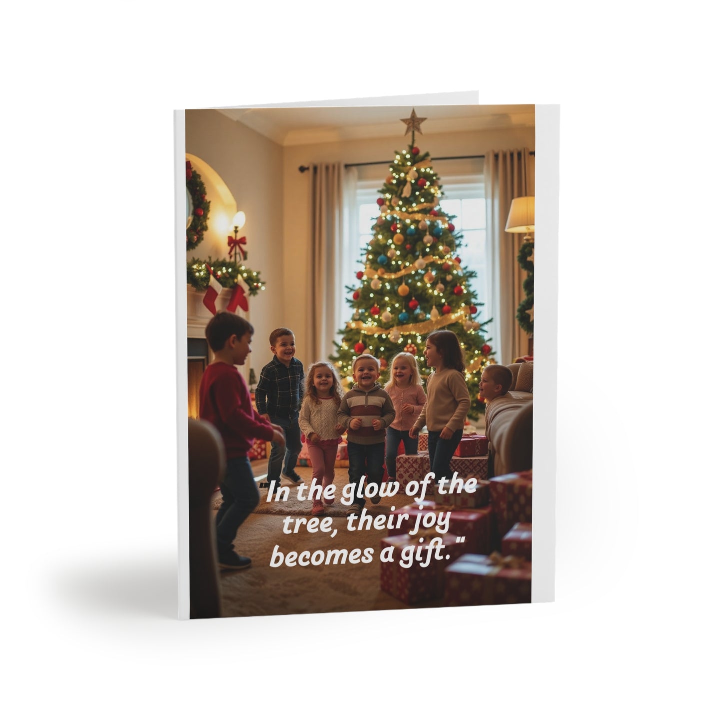 In the glow of the tree, their joy becomes the gift