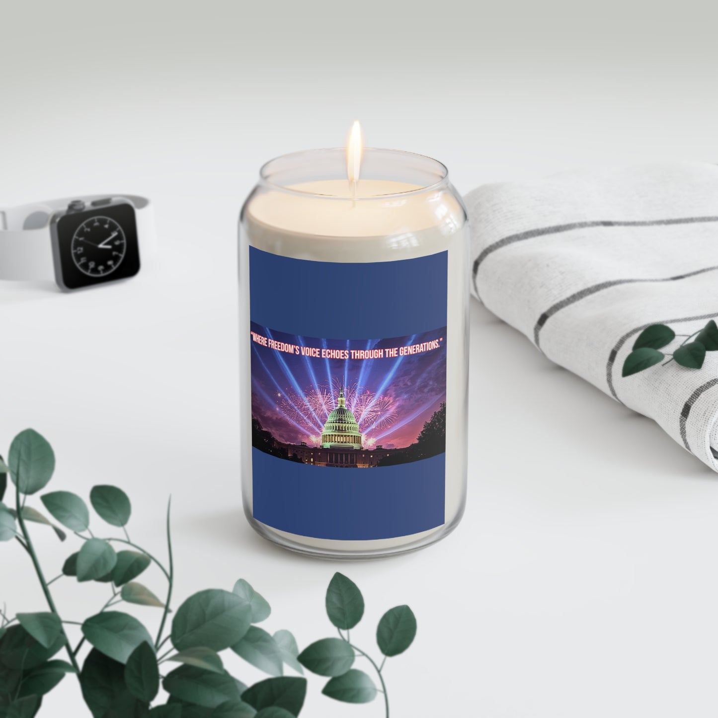 Scented Soy Candle — Capitol Nightscape "Where Freedom's Voice Echoes Through the Generations" (13.75oz)