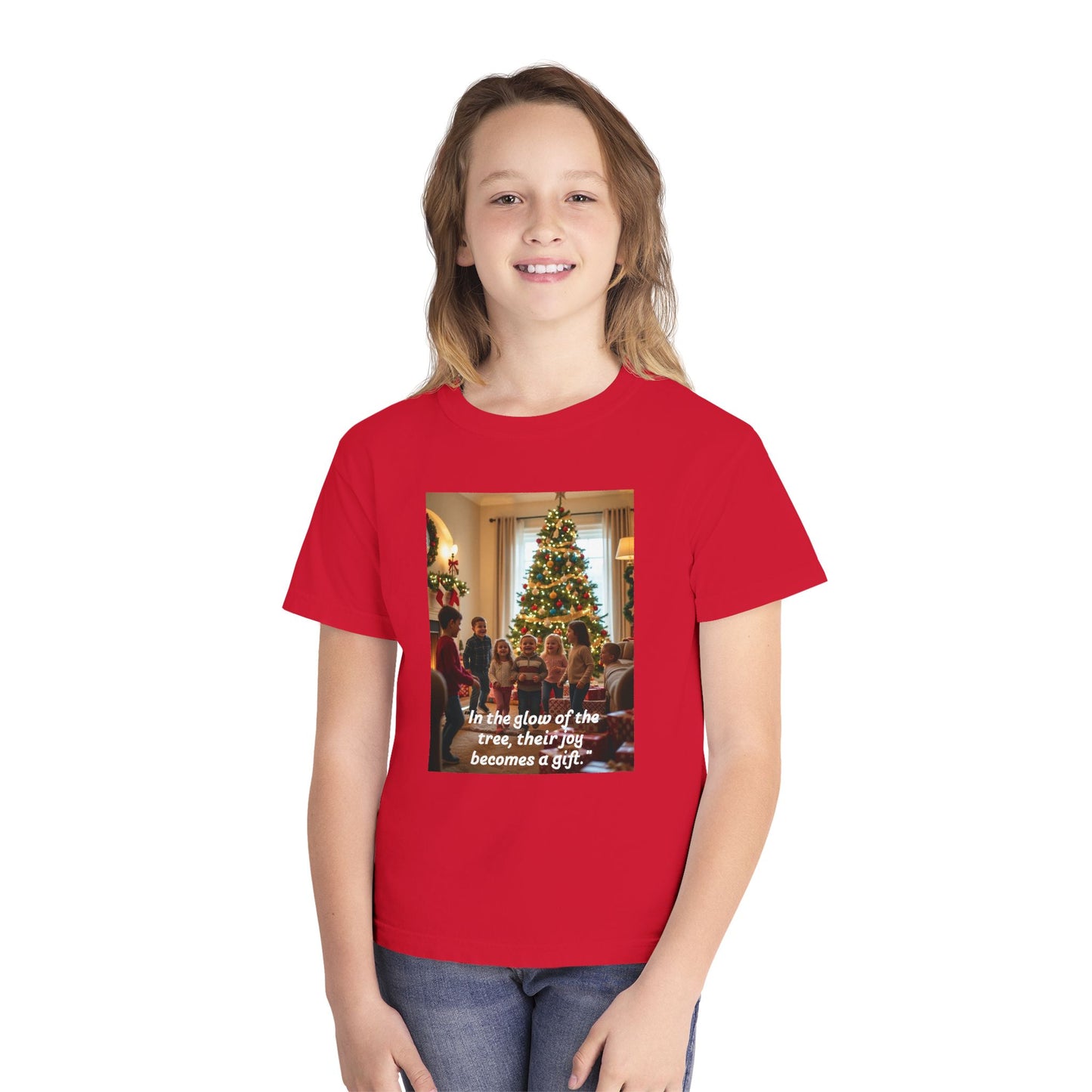 Christmas Youth Midweight Tee, Holiday Gift Shirt, Family Gathering Tee, Seasonal Wear, Festive Joy Apparel