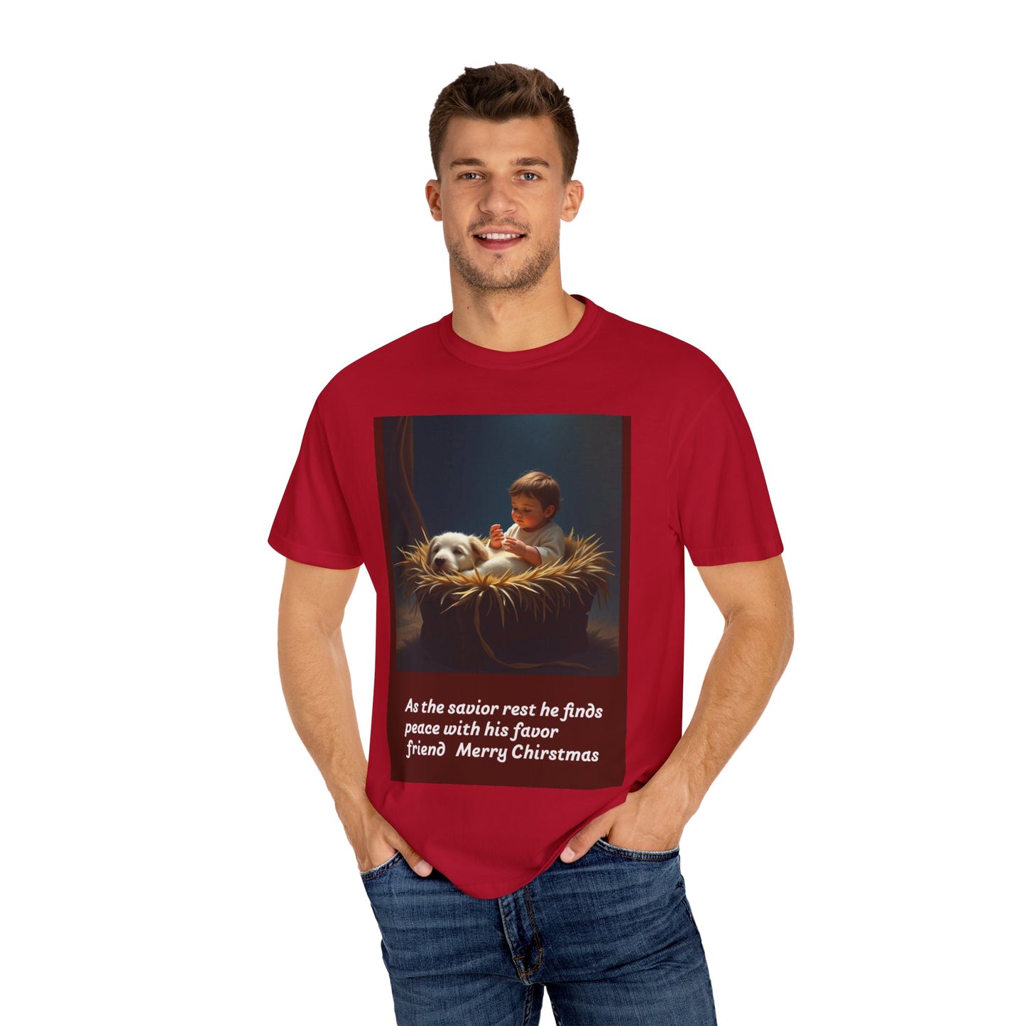 Unisex Christmas T-Shirt, Holiday Spirit Tee, Cozy Garment-Dyed Top, Festive Gift, Seasonal Wear