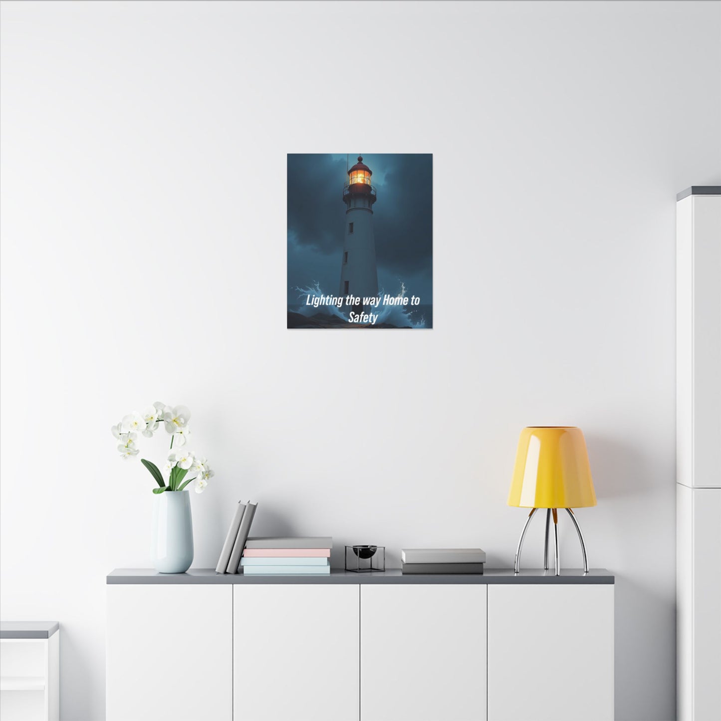 Lighthouse Canvas Wall Art — "Lighting the Way Home to Safety"