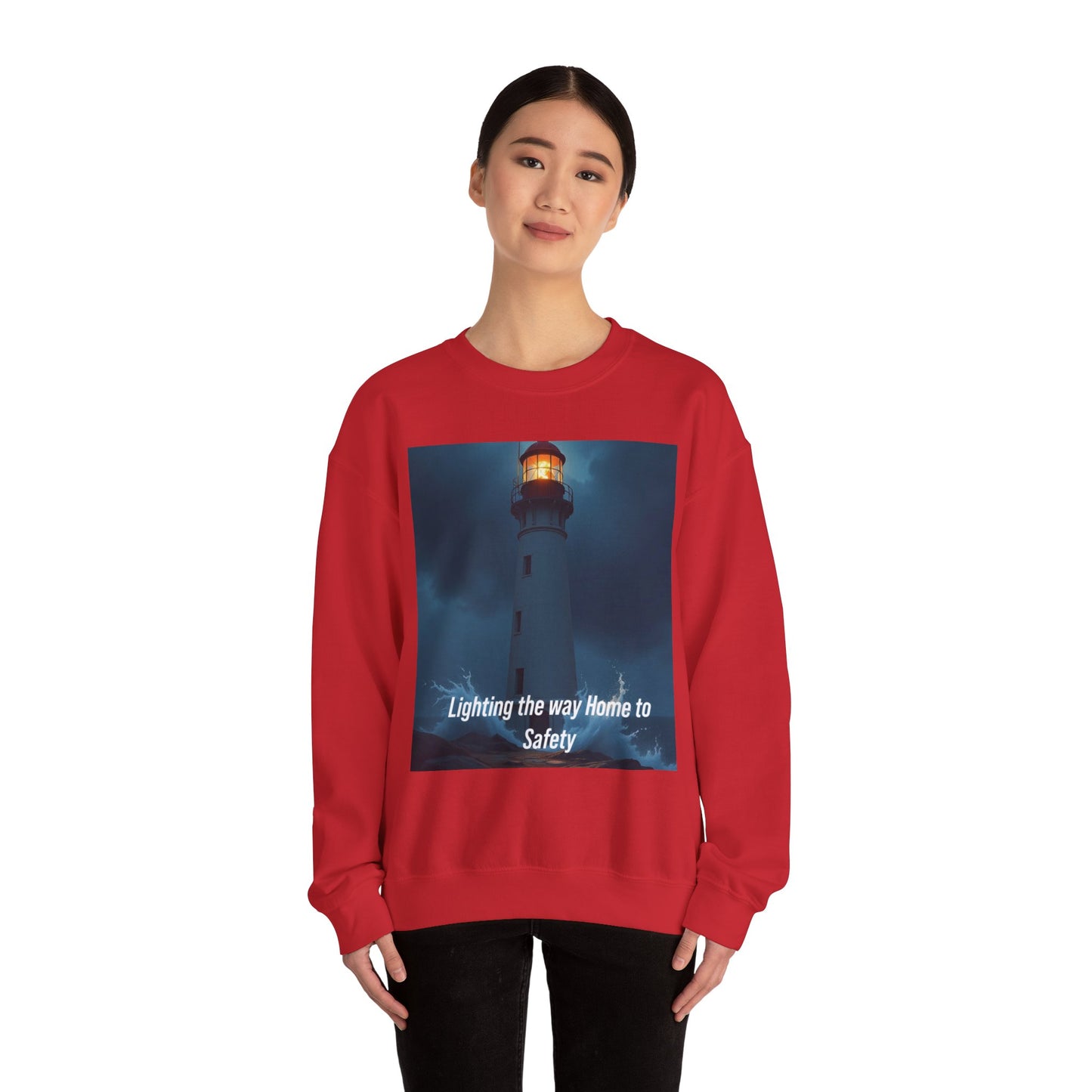 Lighthouse Crewneck Sweatshirt – "Lighting the Way Home to Safety"