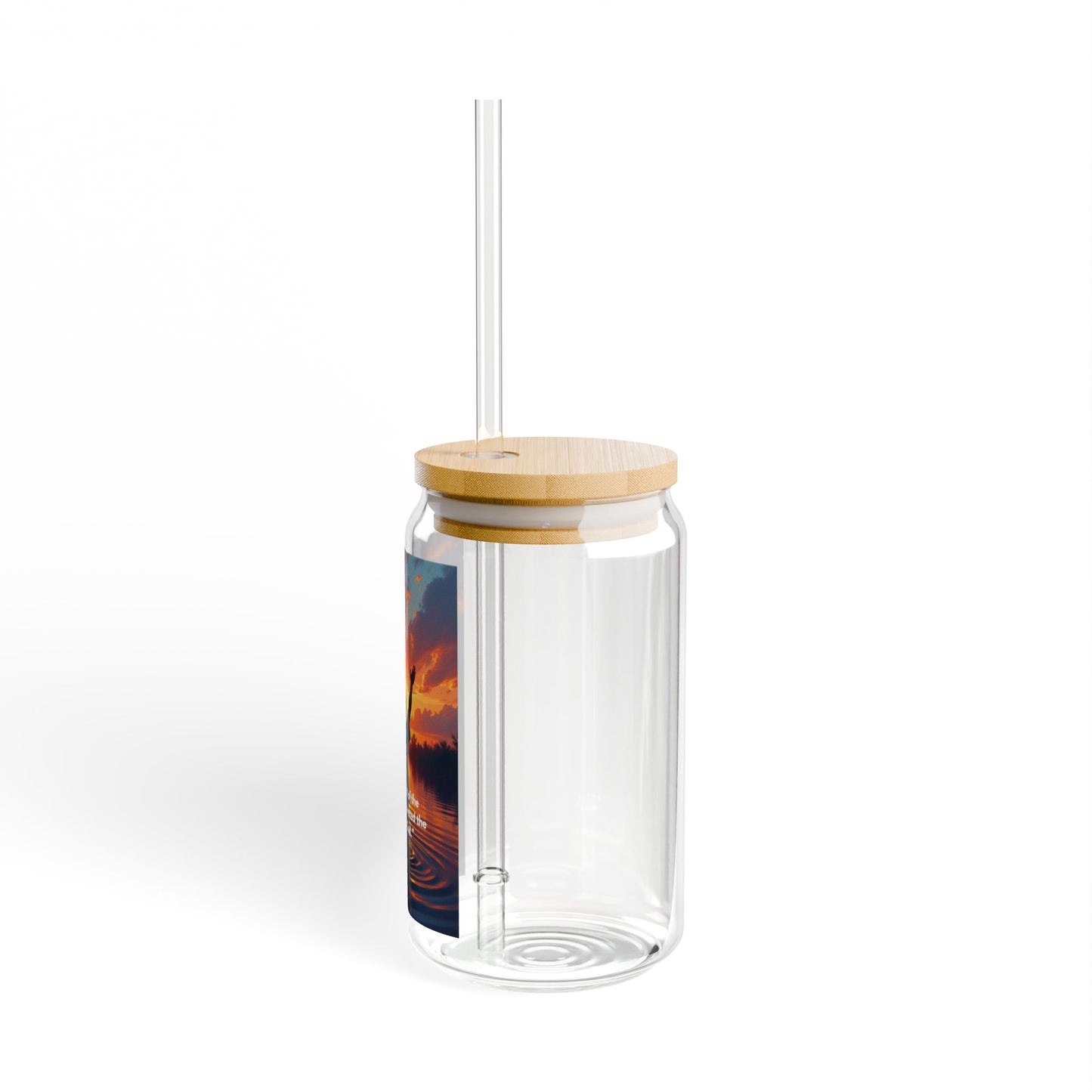 Inspirational Sunset Prayer Sipper Glass – 16oz Tumbler with Straw