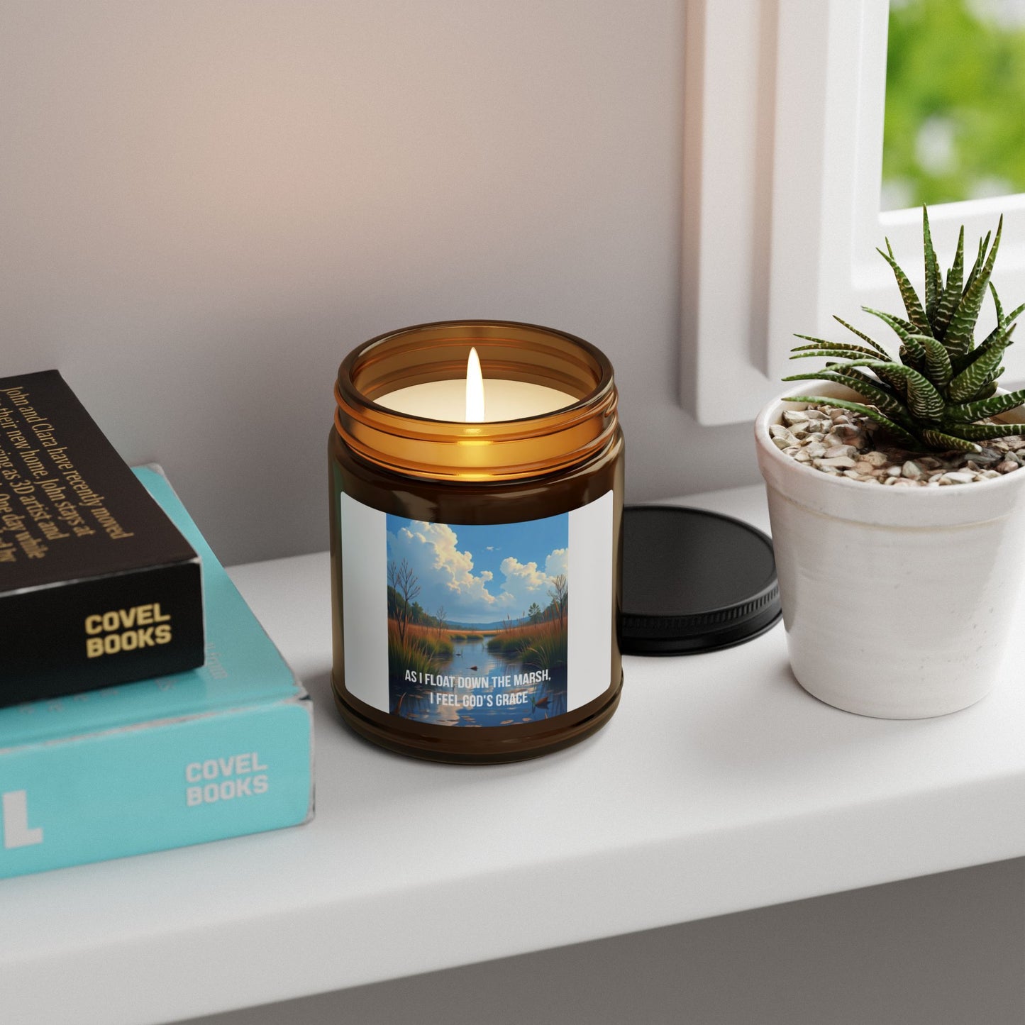 Soy Candle — “Be Still and Know” Amber Jar Scented Candle (Multiple Sizes)