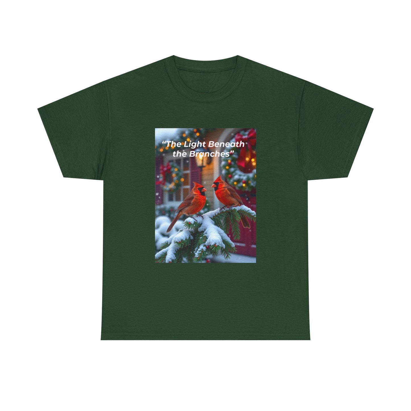 Christmas Cardinal Tee - Unisex Heavy Cotton T-Shirt, Holiday Gift, Winter Apparel, Nature Lover Shirt, Seasonal Wear