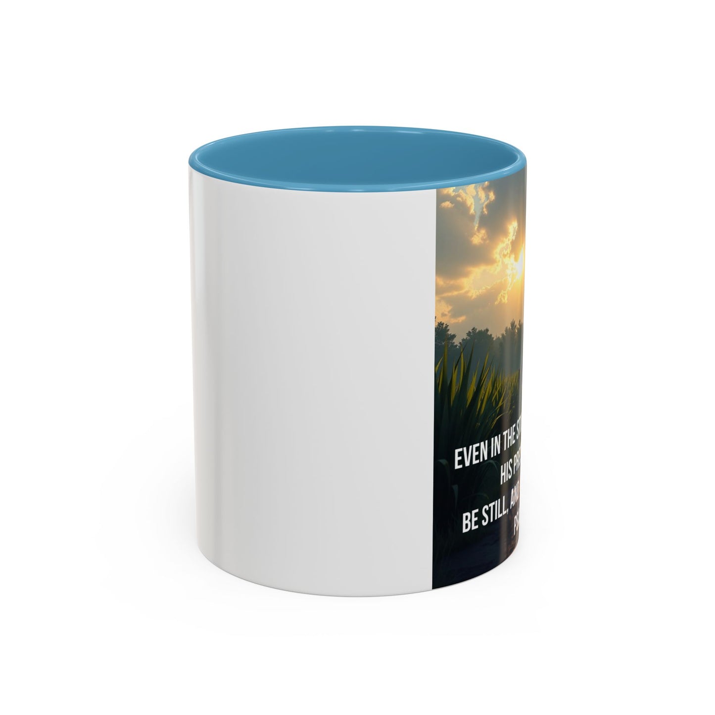 Inspirational Psalm 46:10 Coffee Mug — "Be Still" Accent Mug