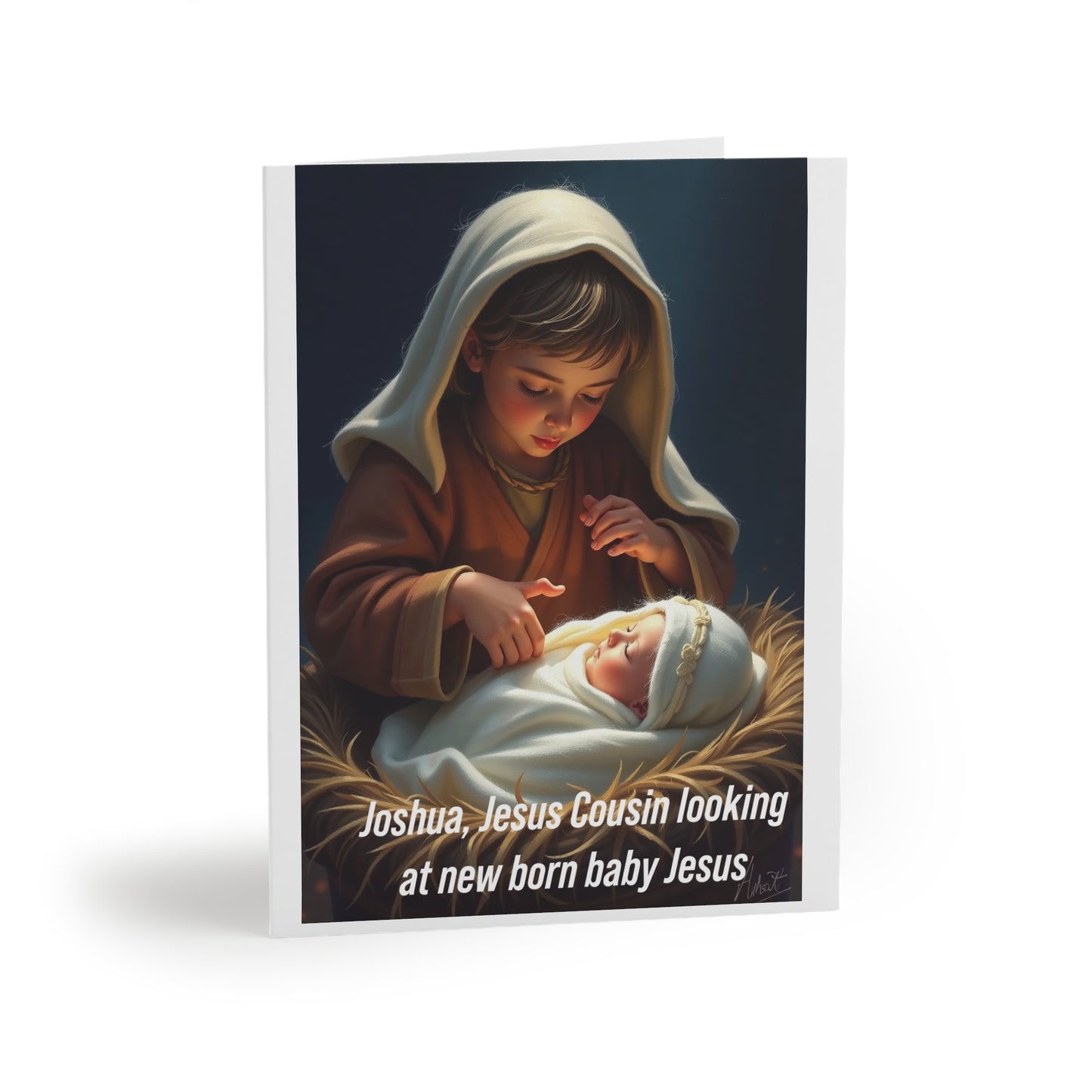 Joshua, Jesus cousin looking at the new born Jesus