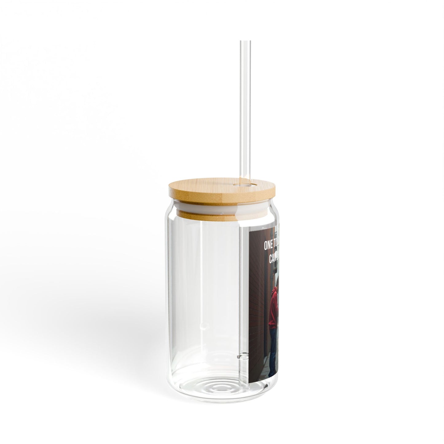 16oz Sipper Glass - 'One Touch of Kindness Can Change a Soul' Inspirational Drink Jar