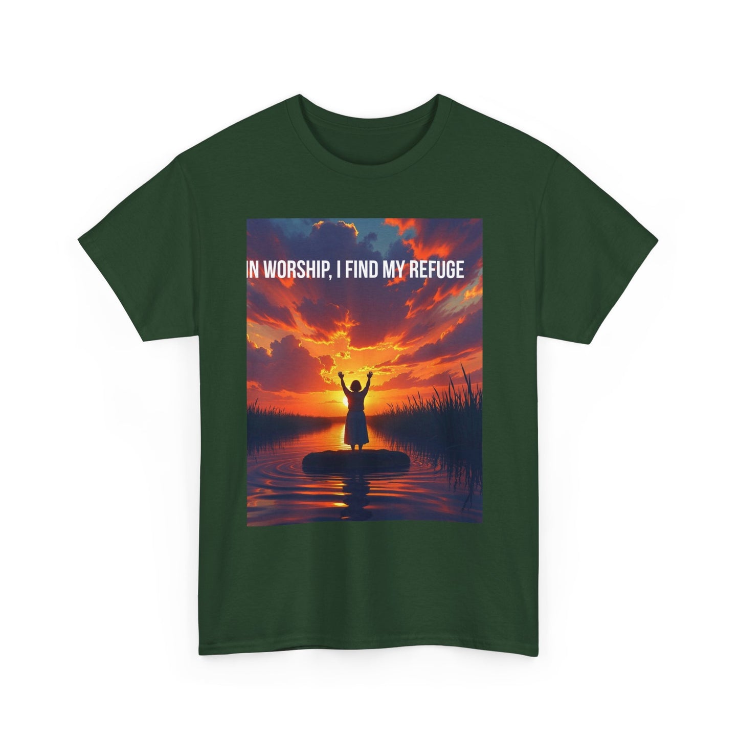 Worship Refuge T-Shirt – "In Worship, I Find My Refuge" Inspirational Christian Tee