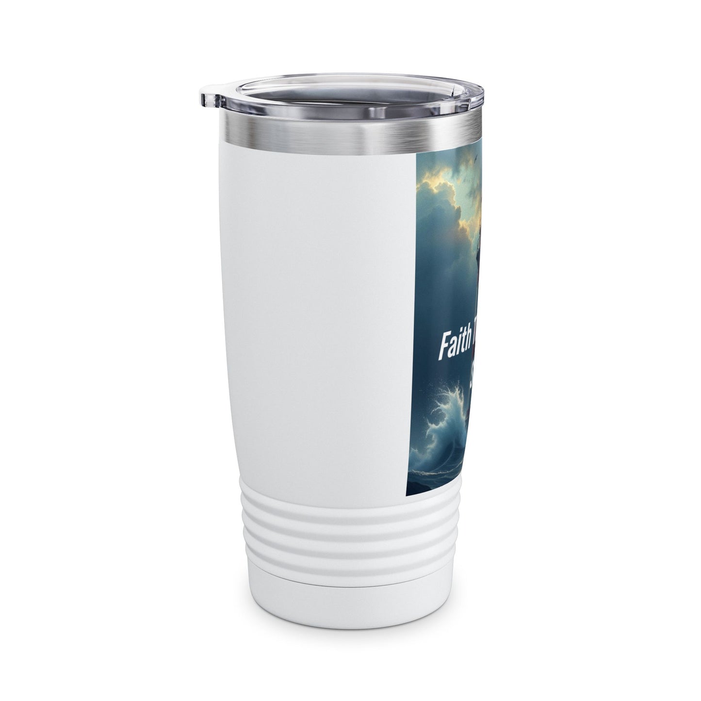 Faith Through the Storm 20oz Tumbler - Lighthouse Inspirational Travel Mug