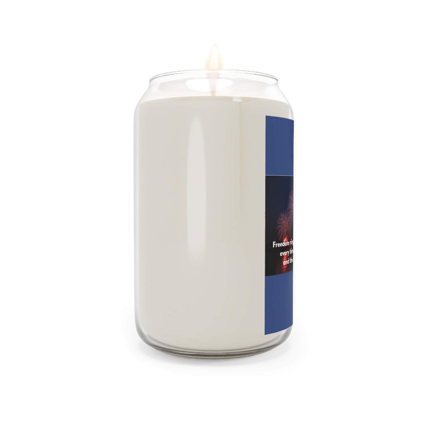 Patriotic Fireworks Soy Candle — 13.75oz Scented Candle with Freedom Quote