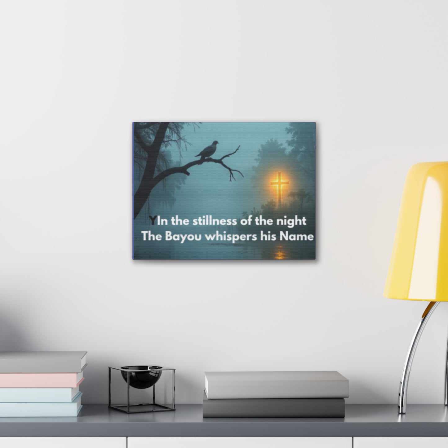 Bayou Night Canvas Wall Art — "In the stillness of the night the Bayou whispers his Name"