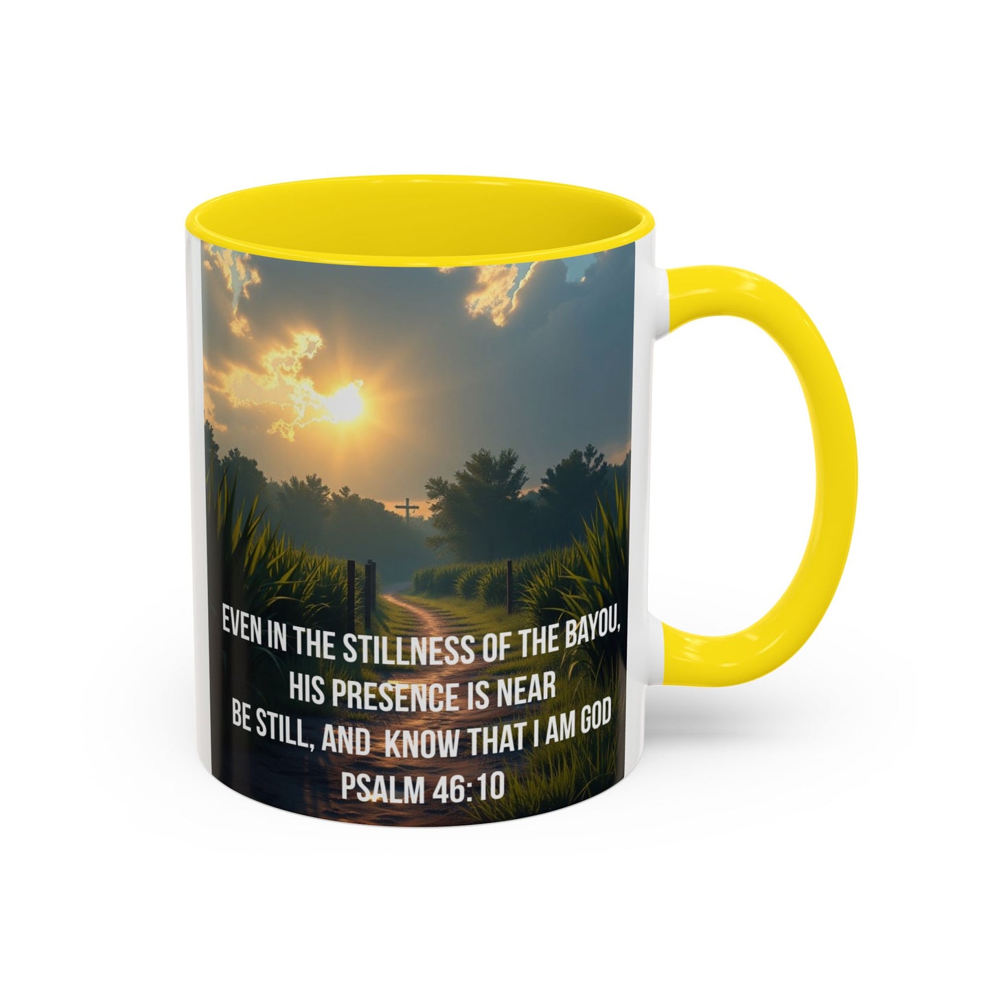 Inspirational Psalm 46:10 Coffee Mug — "Be Still" Accent Mug