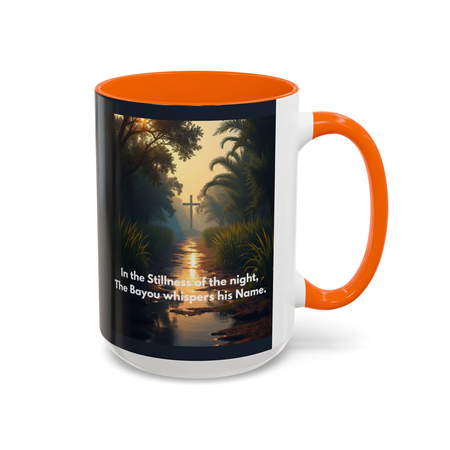 Bayou Night Coffee Mug — 'In the Stillness of the Night, The Bayou Whispers His Name' Accent Mug
