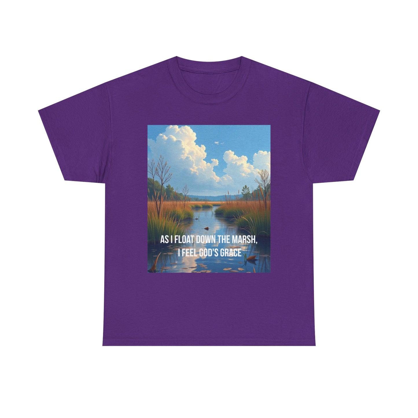 Marsh Landscape Tee — "As I Float Down the Marsh, I Feel God’s Grace"