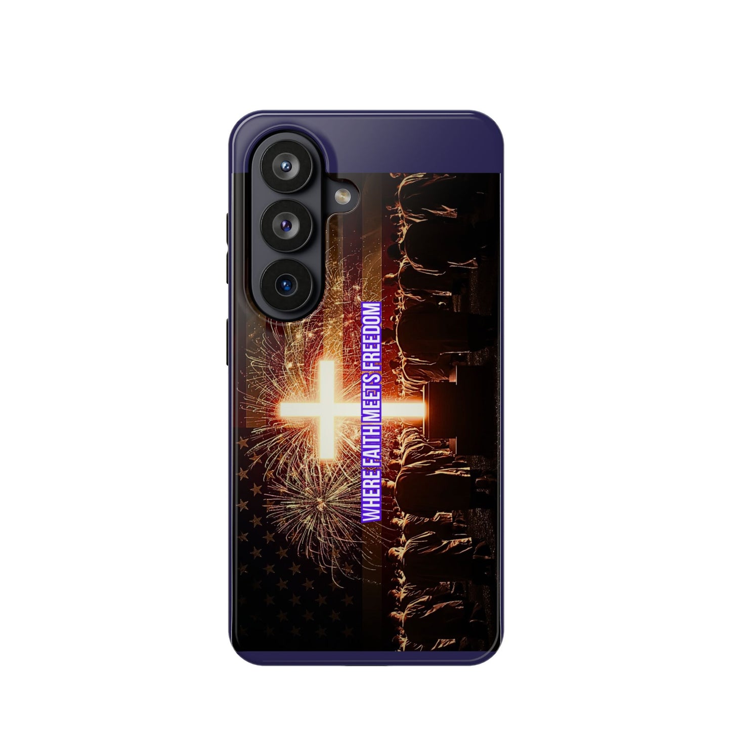 Christian Cross iPhone Case — “Where Faith Meets Freedom” Magnetic Impact-Resistant Phone Case