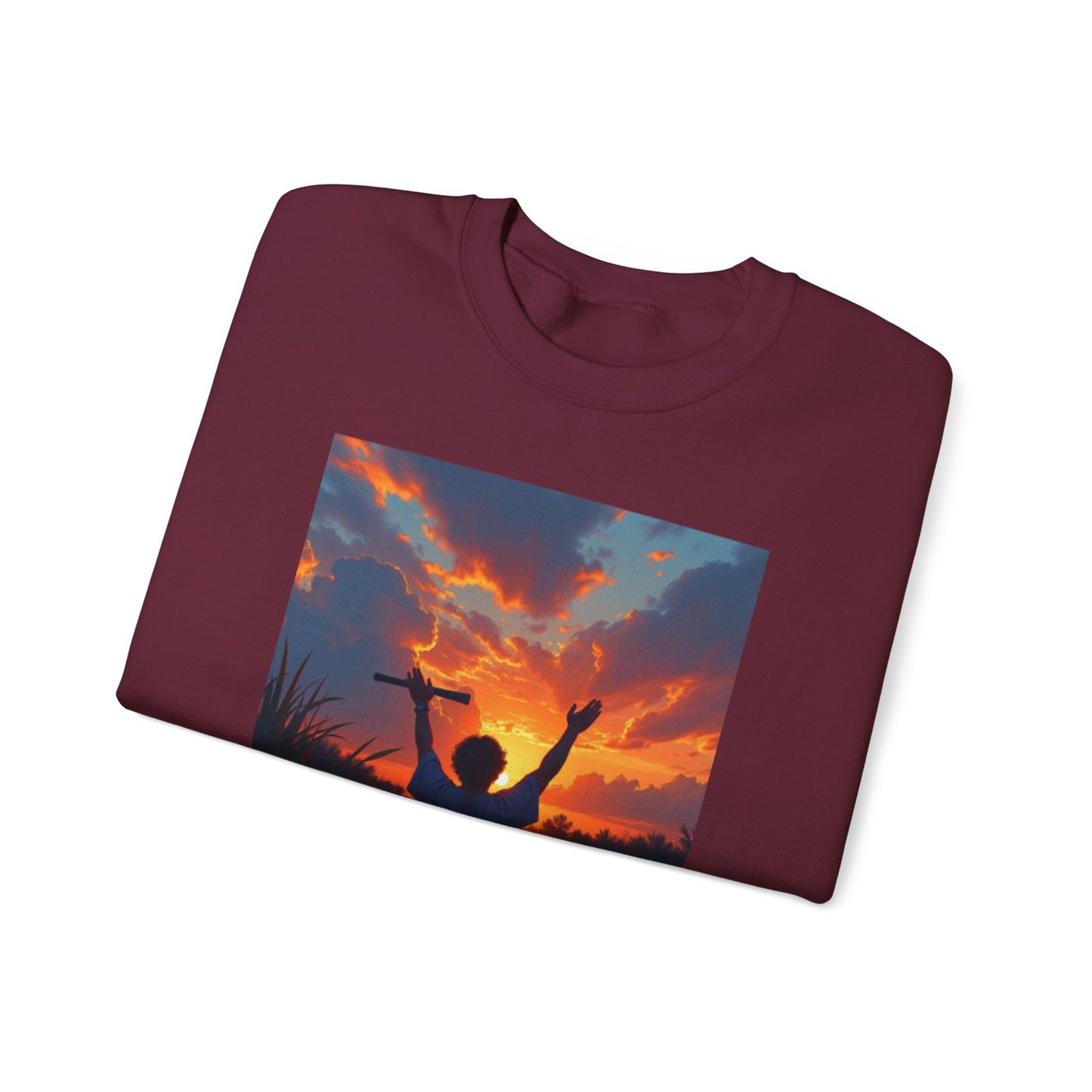 Inspirational Faith Crewneck Sweatshirt — "In the quiet of the bayou, I discovered the heart of God"