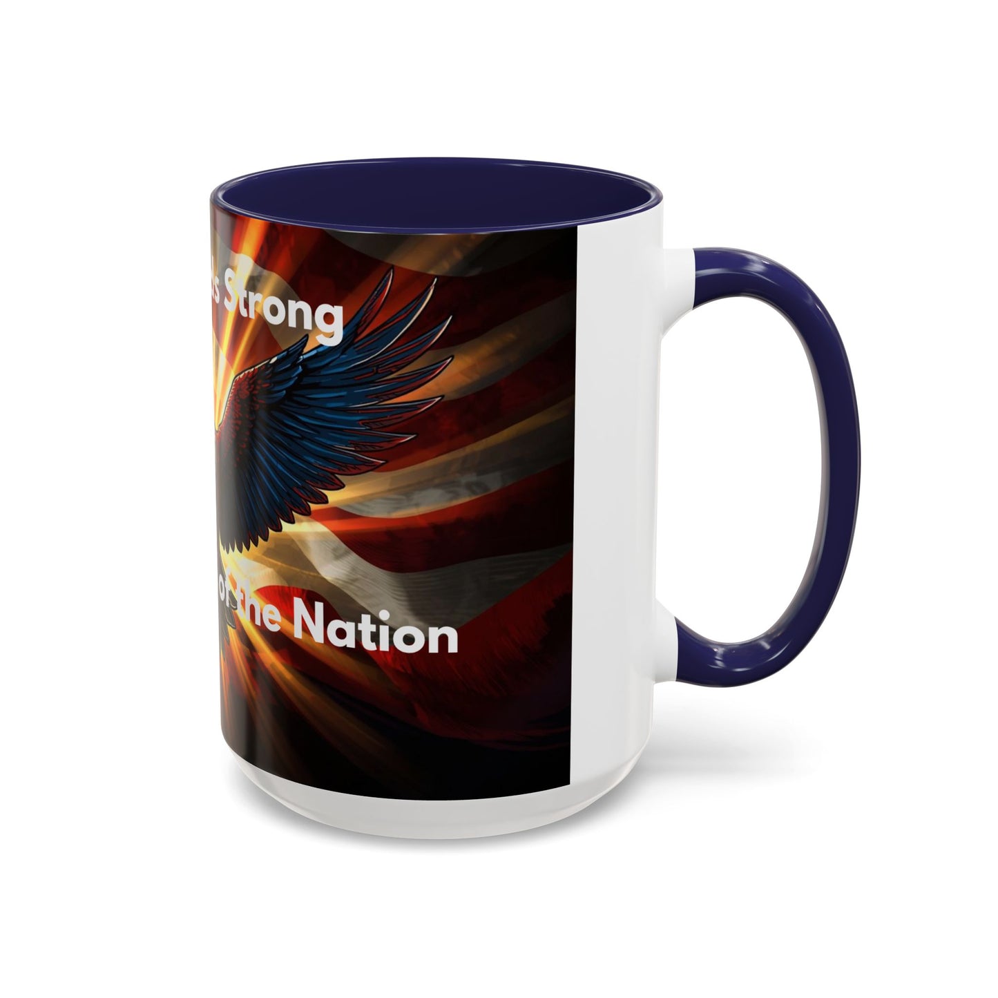 Patriotic Eagle Coffee Mug — "Freedom Stands Strong" Accent 11/15oz