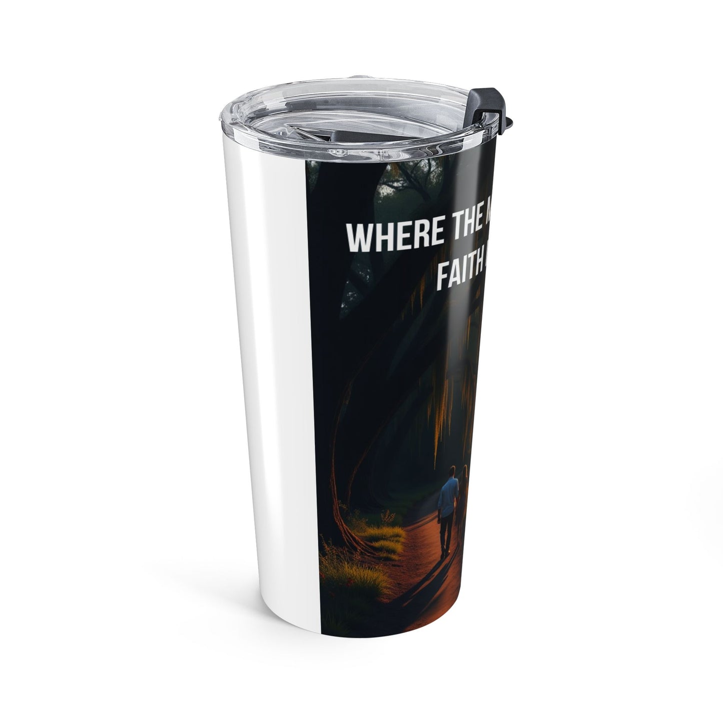 20oz Faith-Inspired Scenic Tumbler — Mossy Spanish Moss Sunset Walk