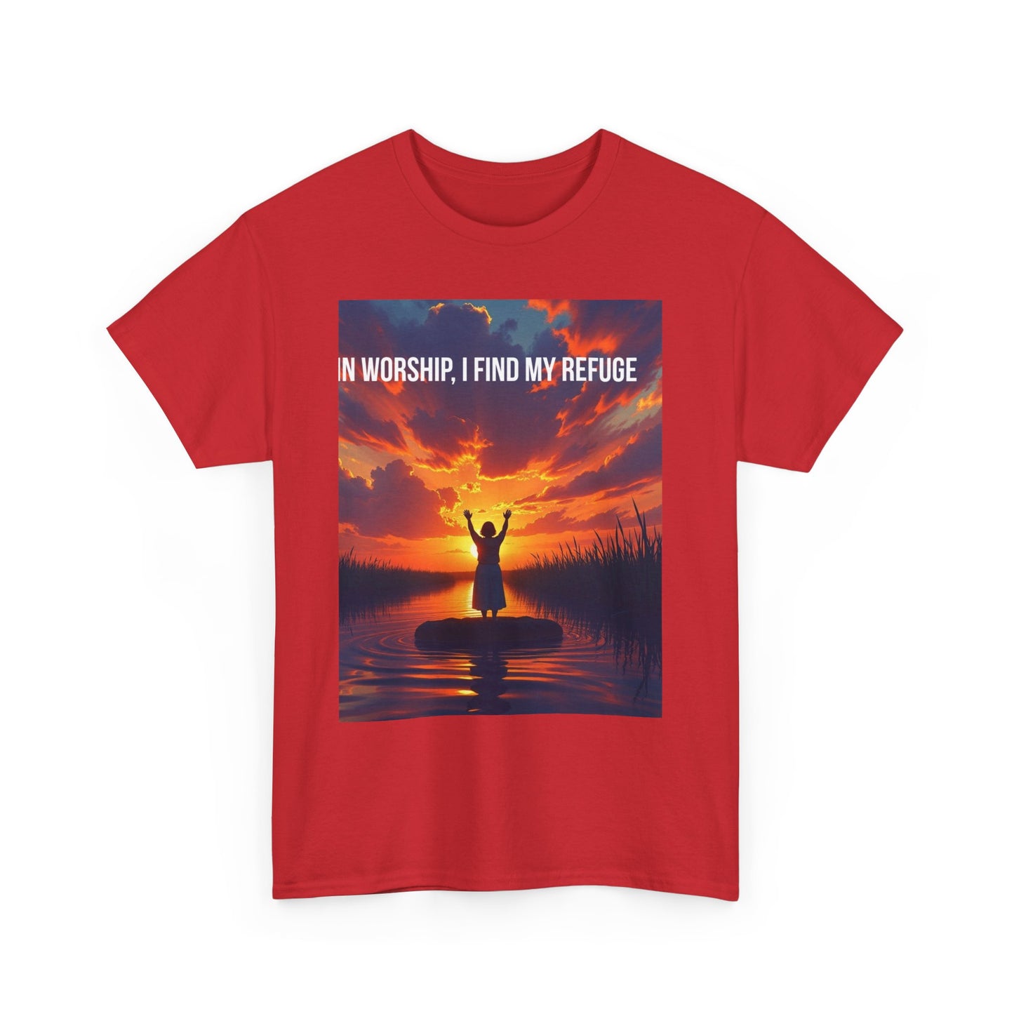 Worship Refuge T-Shirt – "In Worship, I Find My Refuge" Inspirational Christian Tee