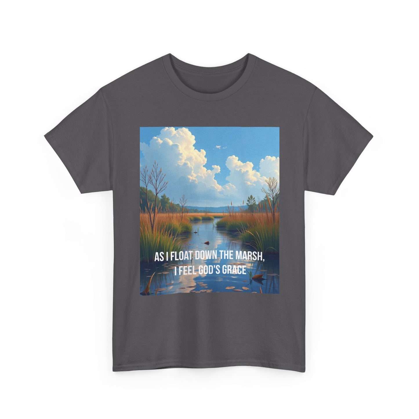 Marsh Landscape Tee — "As I Float Down the Marsh, I Feel God’s Grace"