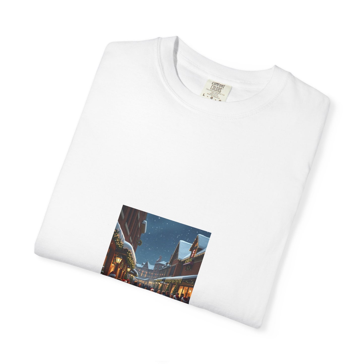Cozy Winter Scene T-Shirt - Holiday Gift, Casual Wear, Layering Piece, Unisex Tee, Festive Fashion88a