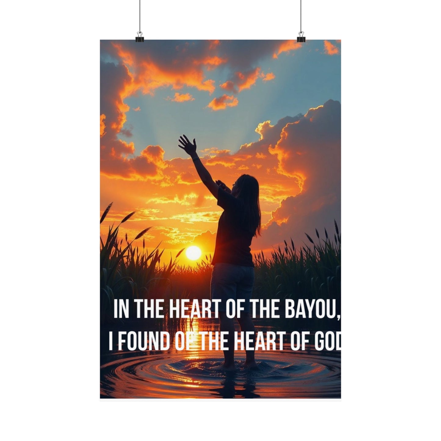 Satin Poster — "In the Heart of the Bayou" Sunset Silhouette Wall Art