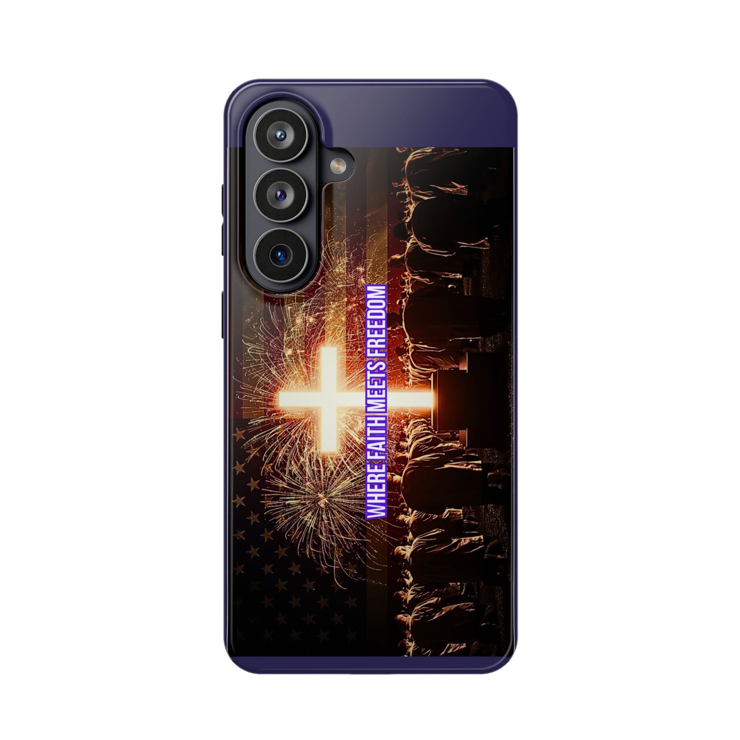 Christian Cross iPhone Case — “Where Faith Meets Freedom” Magnetic Impact-Resistant Phone Case