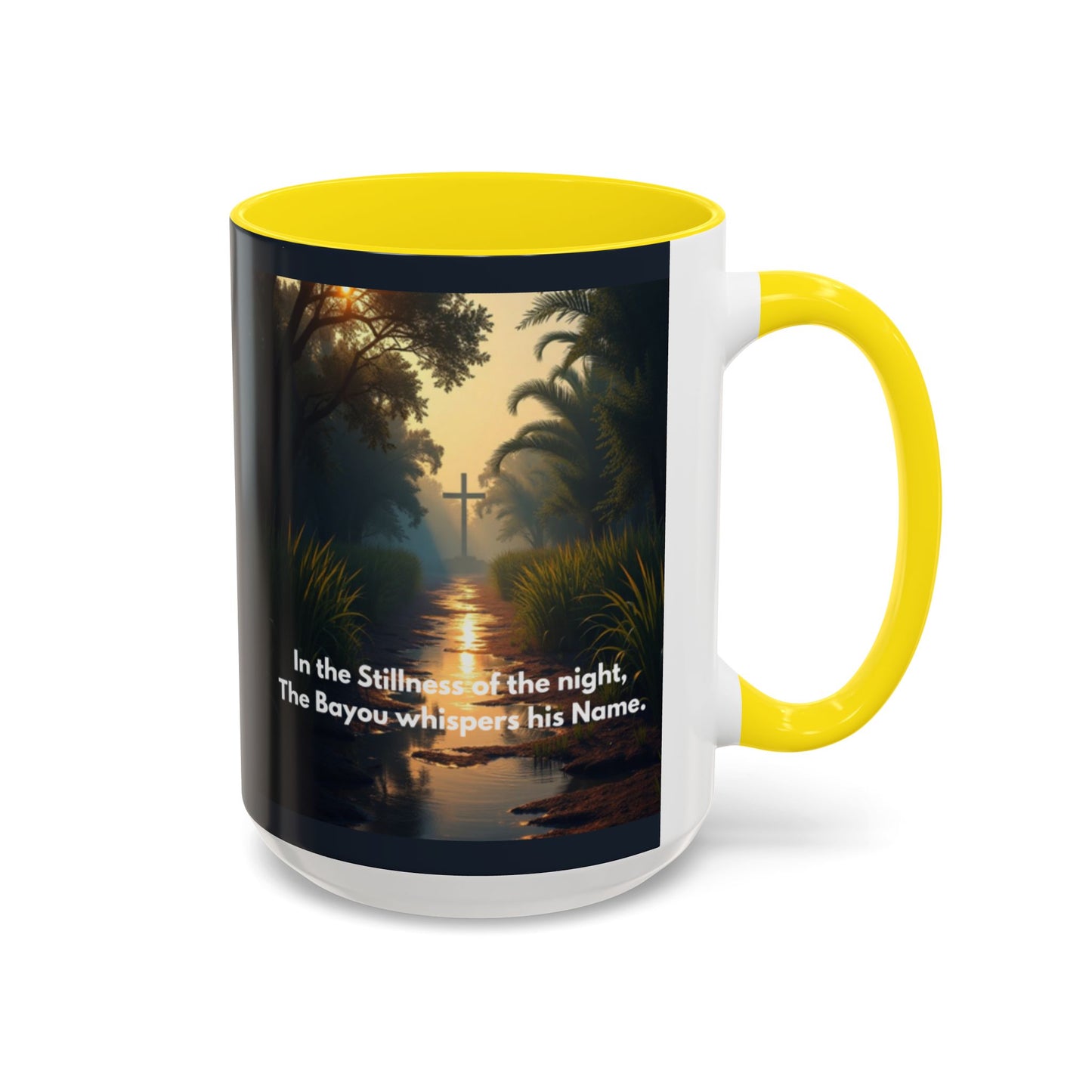 Bayou Night Coffee Mug — 'In the Stillness of the Night, The Bayou Whispers His Name' Accent Mug