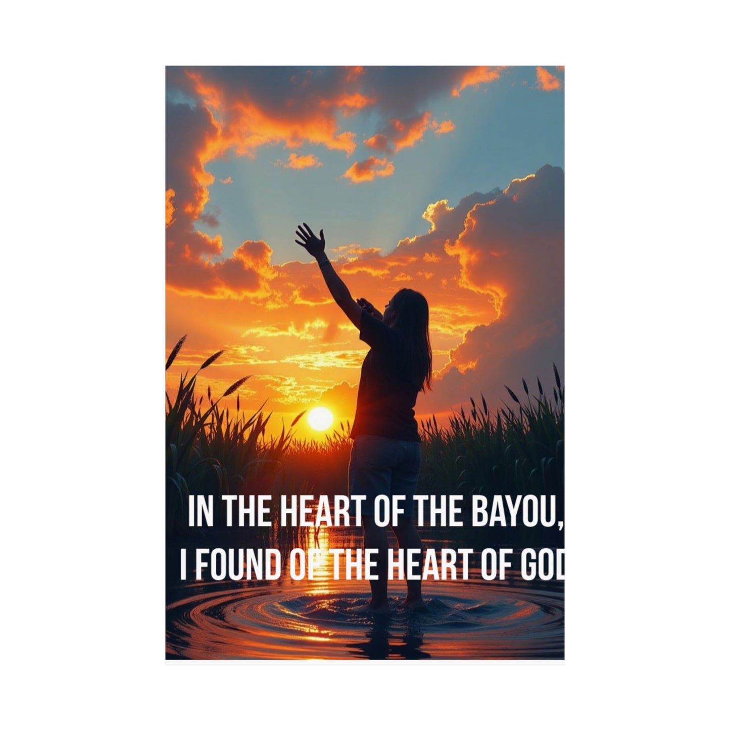Satin Poster — "In the Heart of the Bayou" Sunset Silhouette Wall Art