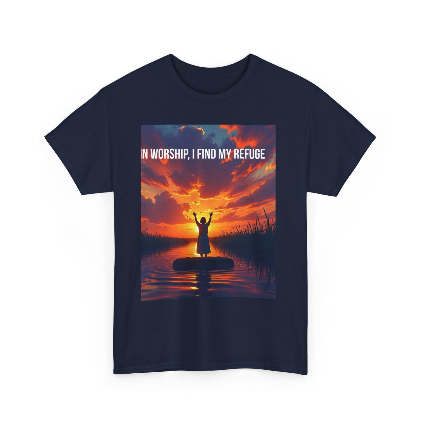 Worship Refuge T-Shirt – "In Worship, I Find My Refuge" Inspirational Christian Tee
