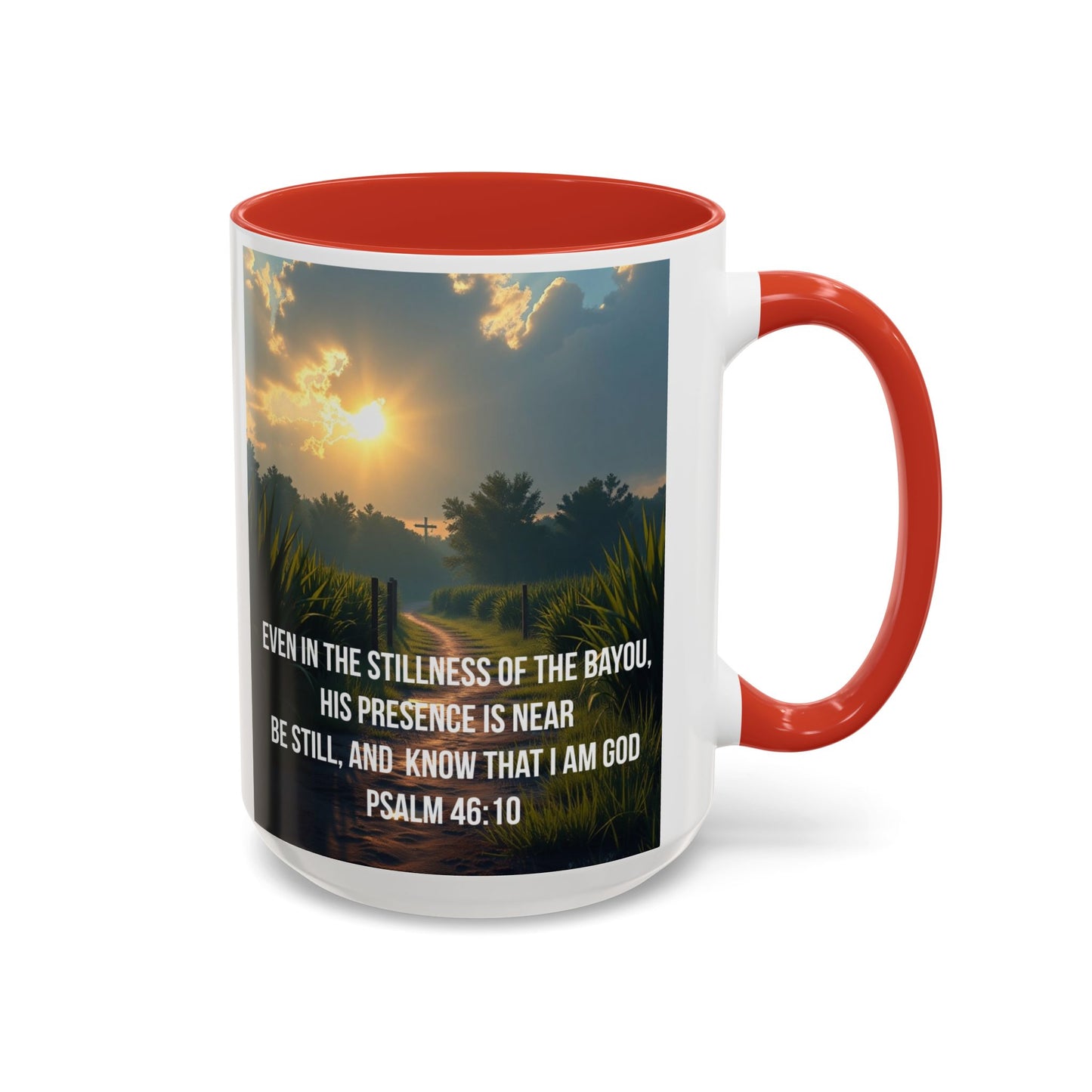 Inspirational Psalm 46:10 Coffee Mug — "Be Still" Accent Mug