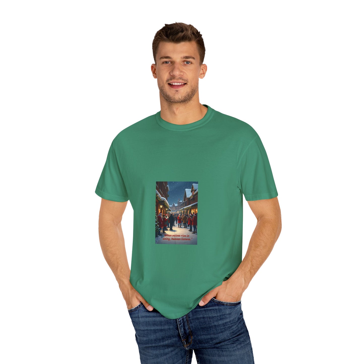 Cozy Winter Scene T-Shirt - Holiday Gift, Casual Wear, Layering Piece, Unisex Tee, Festive Fashion88a