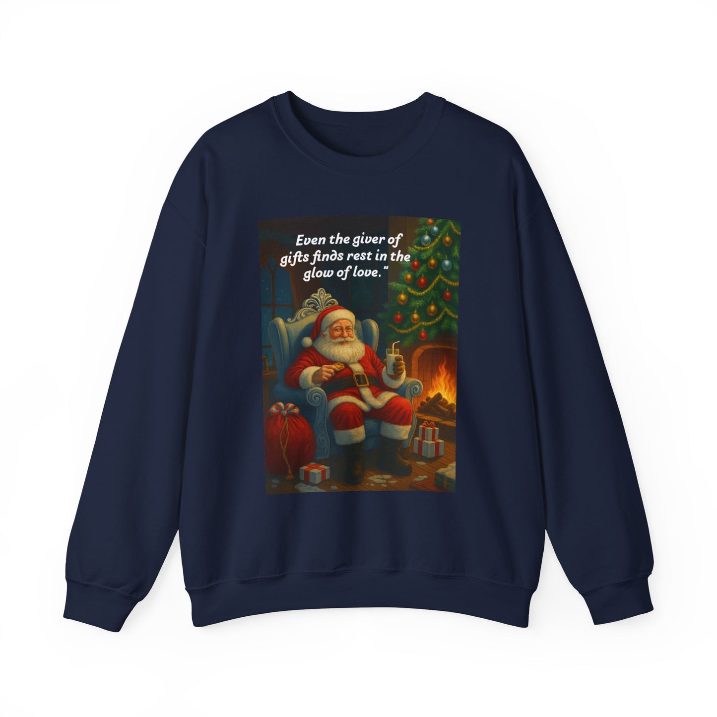 Cozy Christmas Sweatshirt: Santa's Gift of Love Quote, Holiday Warmth, Gift Idea, Festive Apparel, Winter Comfort