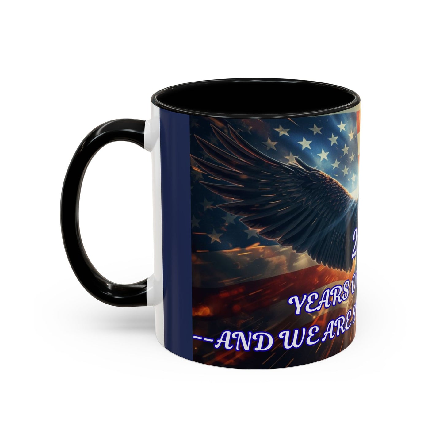 Patriotic Eagle Coffee Mug – "250 Years of Freedom" Accent Mug