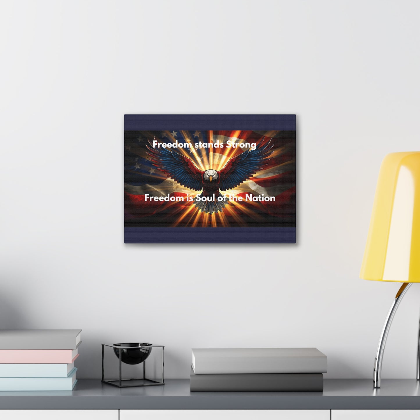 Patriotic Eagle Canvas Print – “Freedom Stands Strong” Wall Art