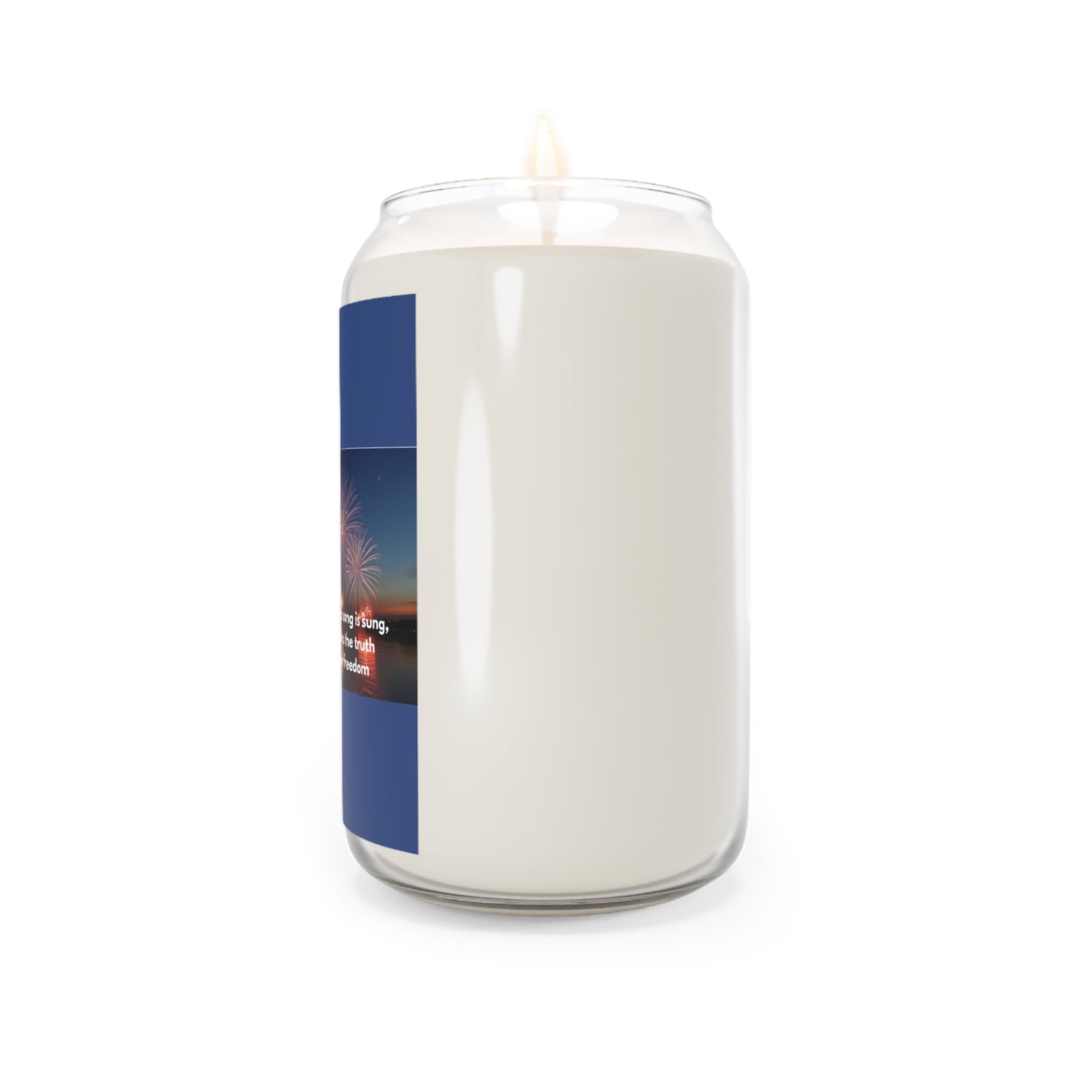 Patriotic Fireworks Soy Candle — 13.75oz Scented Candle with Freedom Quote