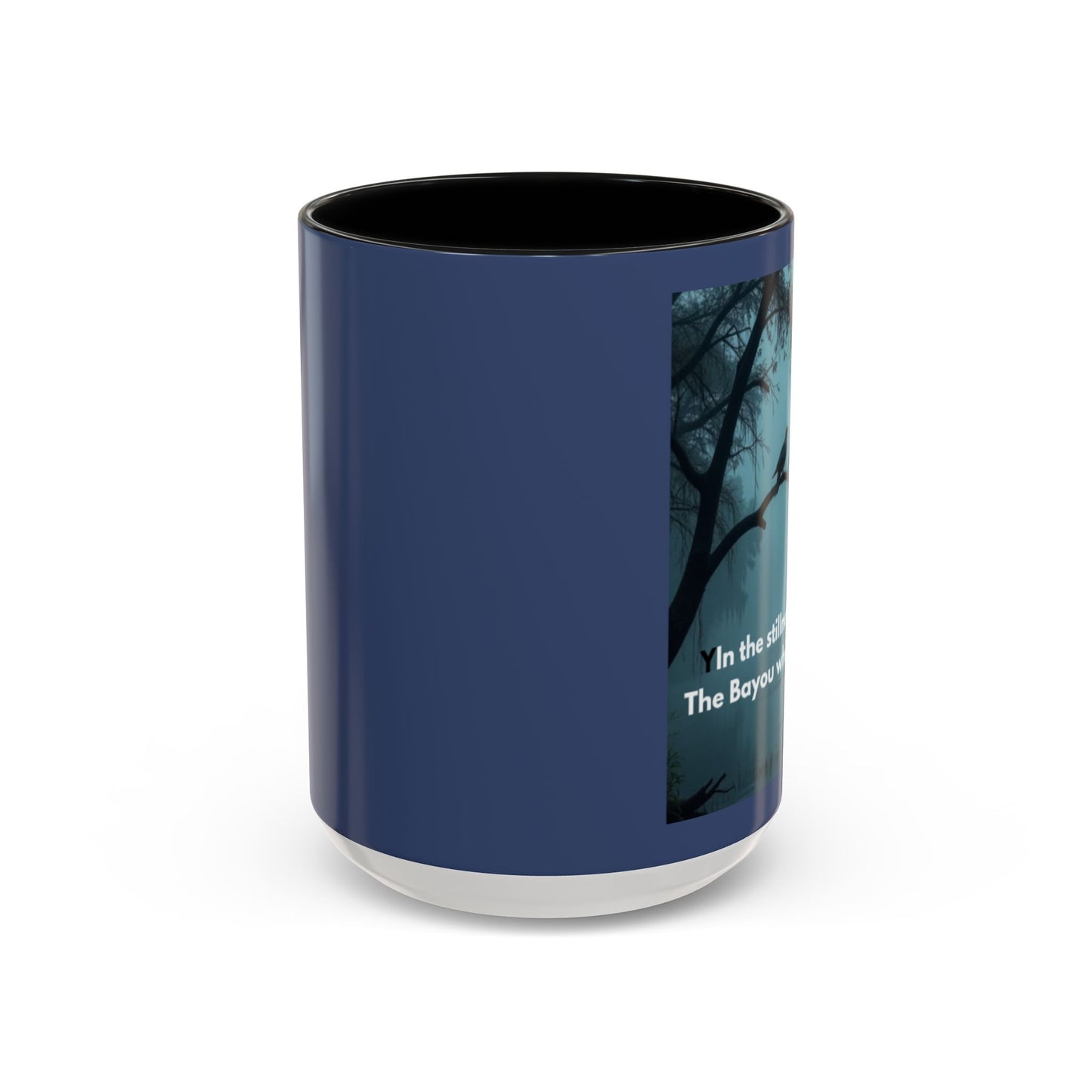 Coffee Mug — Bayou Night Scene with Cross & Quote (In the stillness of the night...)