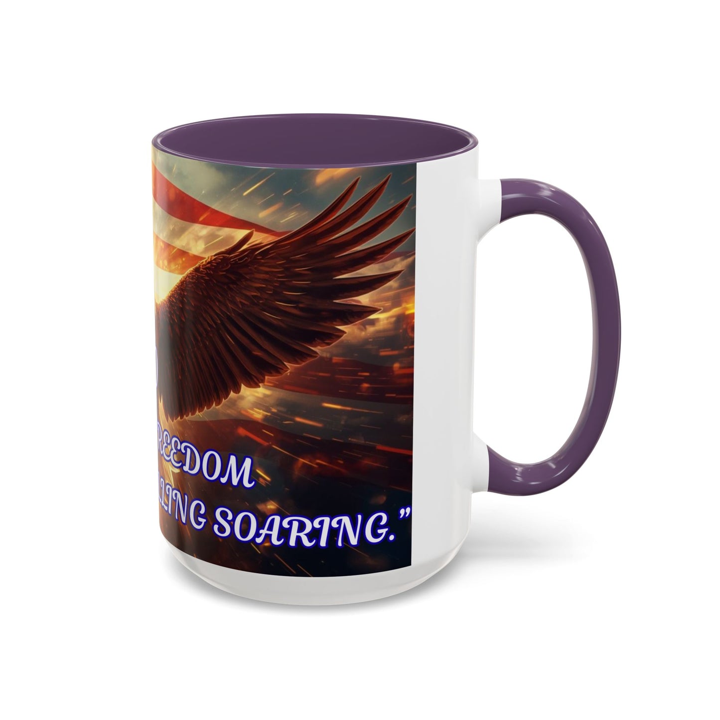 Patriotic Eagle Coffee Mug – "250 Years of Freedom" Accent 11/15oz