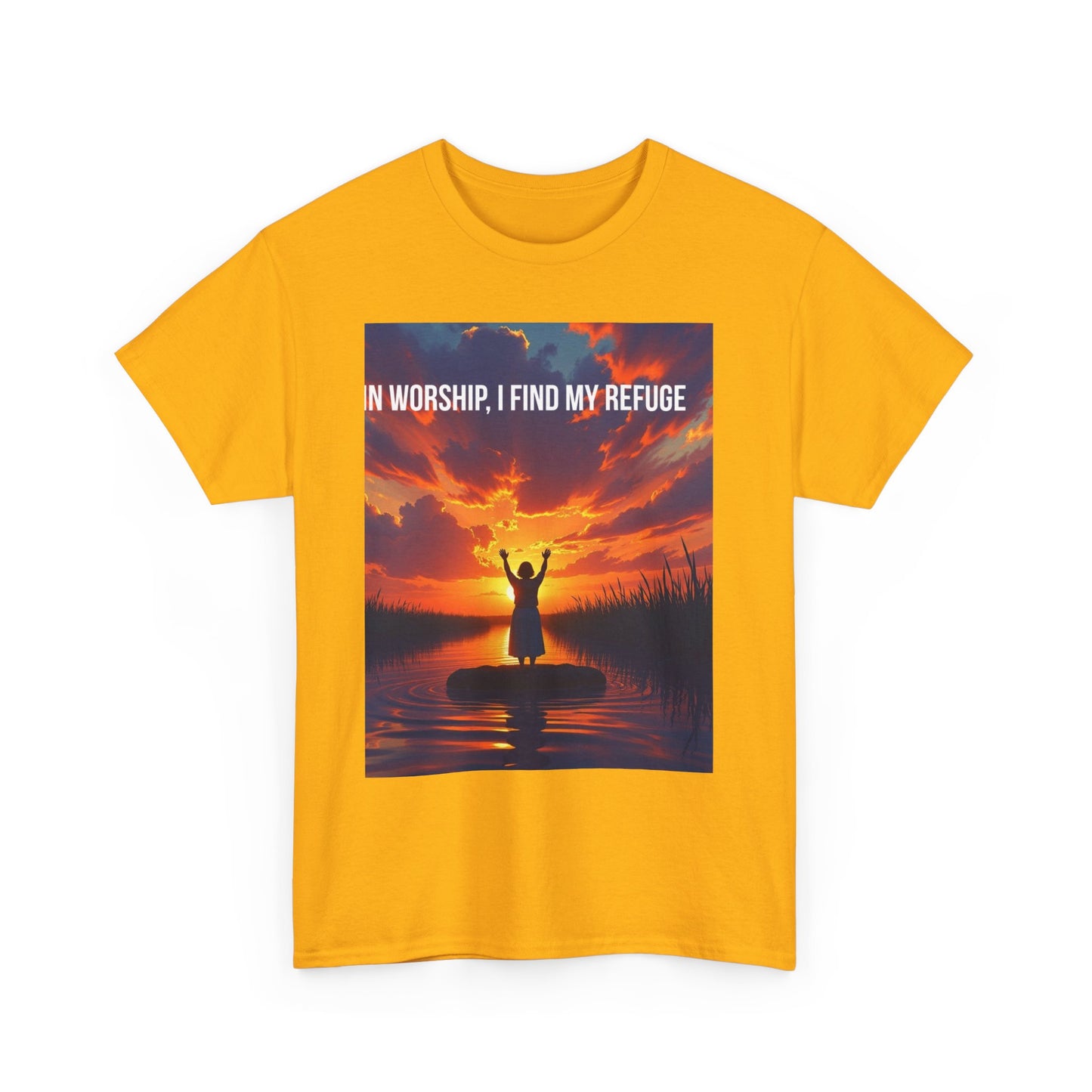 Worship Refuge T-Shirt – "In Worship, I Find My Refuge" Inspirational Christian Tee