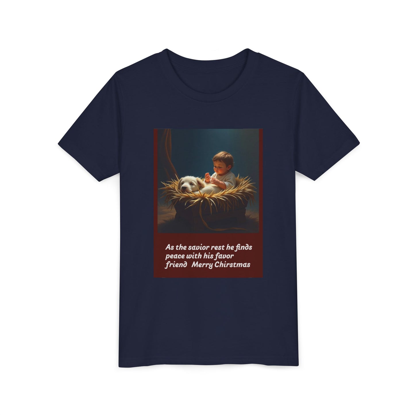 Youth Short Sleeve Tee - Merry Christmas Kid & Panda Design, Holiday Gift, Child's Tee, Cute Christmas Shirt, Winter Apparel
